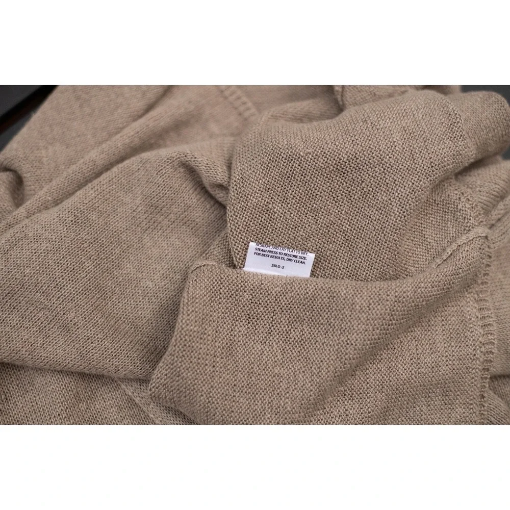Eileen Fisher Linen Knit Short Popover‎ Dress M Tan Neutral Lagenlook Oversized - Picture 5 of 5
